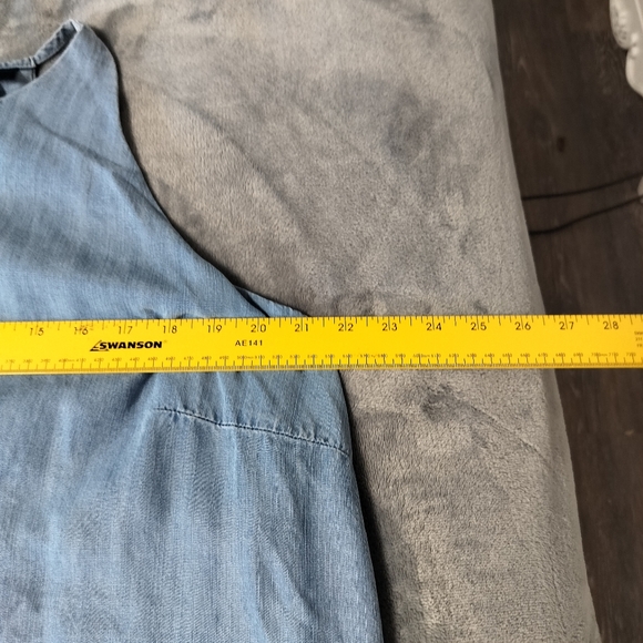 2/$30 Chambray Denim Mini Sundress Womens Plus Size XXL Shift Dress - Picture 9 of 13